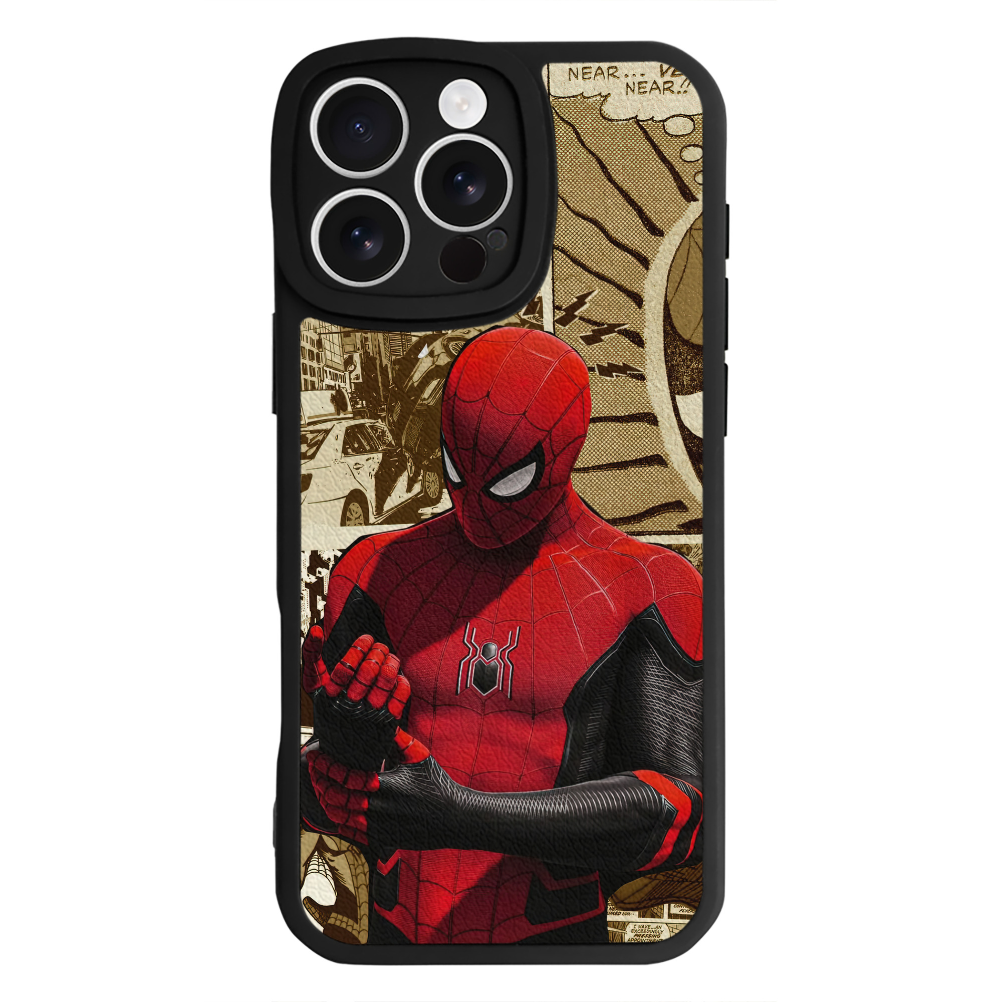（画像用） Spider Man スパイダーマン 【iPhone 16シリーズ対応】シリコンスマホケース（レザー調） 材質：シリコン